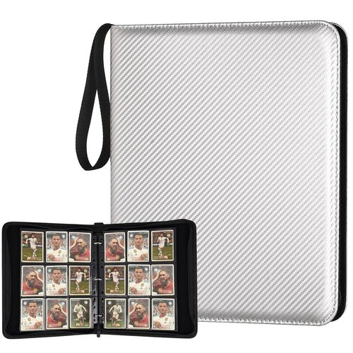 GERMUN Silver 9-Pocket Card Binder - Premium Zip Trading Card Album for MTG, TCG & Sports Cards
