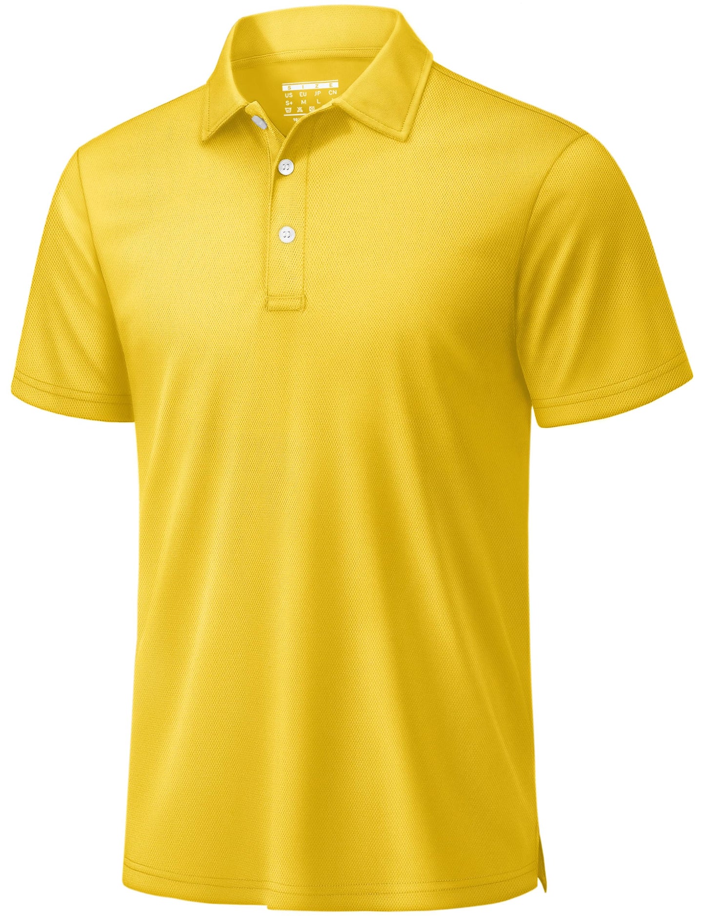 TACVASEN Mens Golf Shirt Dry Fit Mens Polo Shirts Short Sleeve Performance Golf Polos for Men with Collar Work Shirts Yellow, M