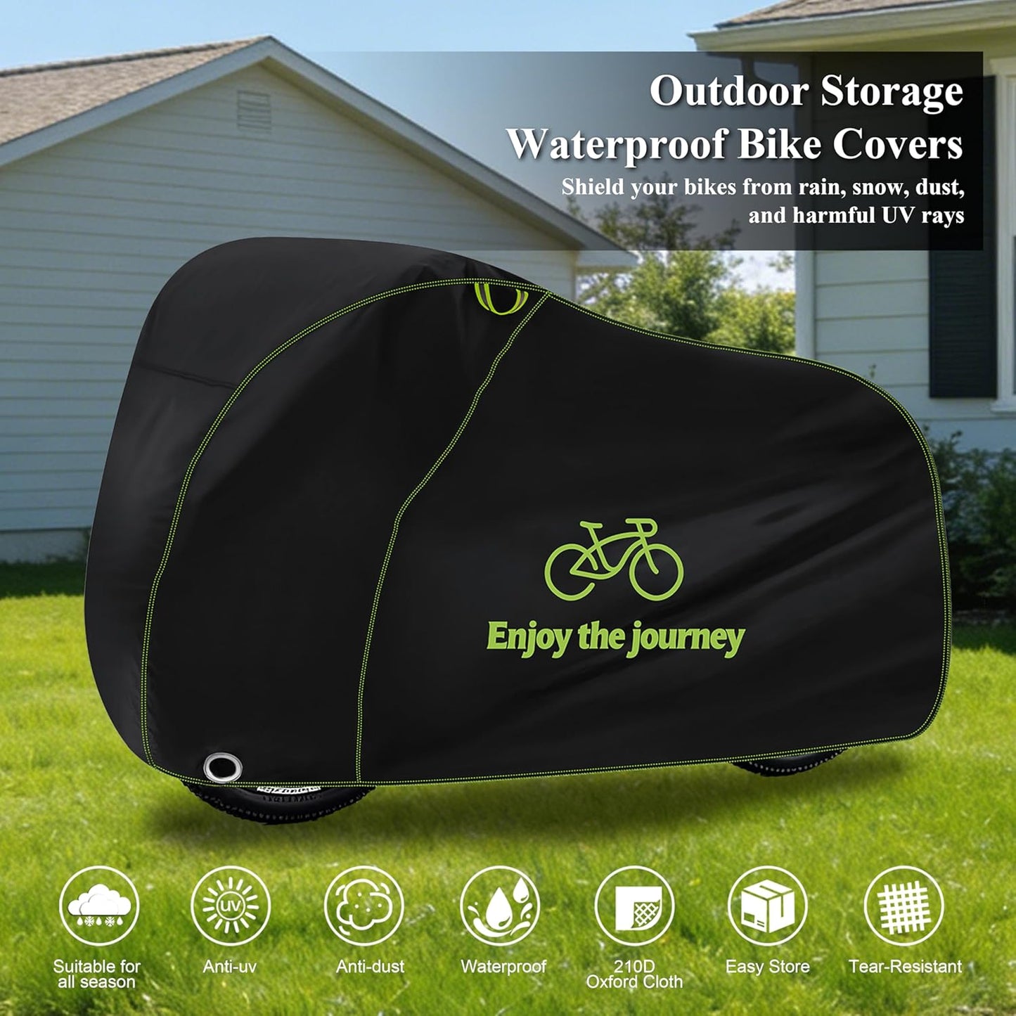Skiennix Waterproof Bike Cover - Outdoor Protection Against Rain, Sun & Dust | Fits 1 Electric or Mountain Bike