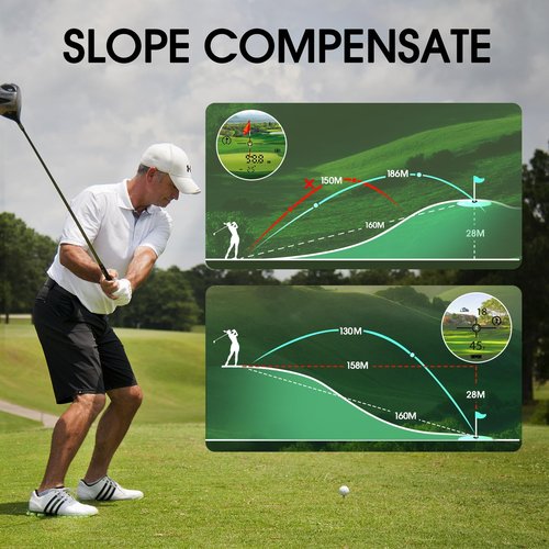 Golf Range Finder with Slope 600/1000YDS, 6X Magnification, 1 Yard Accuracy, Rechargeable Laser Range Finder White 600Y