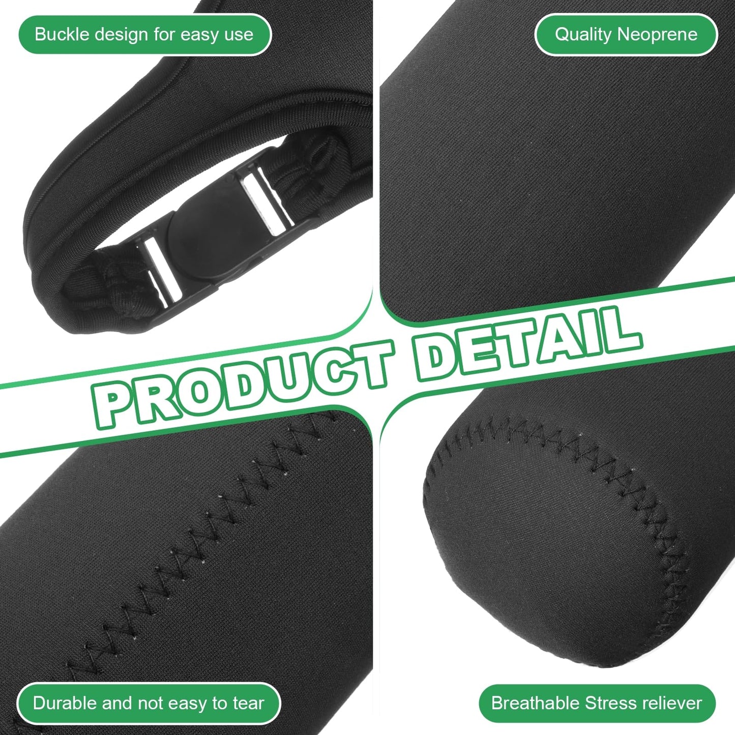 uxcell 2pcs Neoprene Carrier Water Bottle Sleeve, 15.5-20oz Insulated Water Glass Bottle Carrier Bag Collapsible Drink Bottle Sleeve Cover Holder with Handle, Black