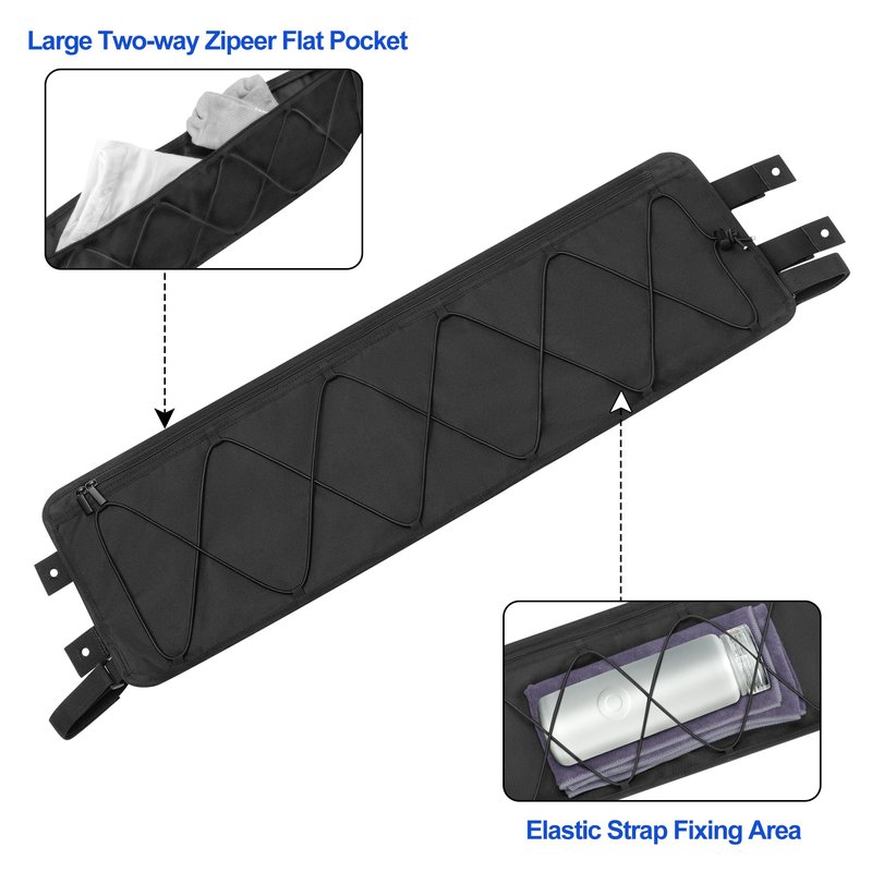 PGmoon Golf Cart Ceiling Storage Bag, Golf Cart Overhead Organizer Bag Compatible with Club Car Precedent,Tempo, Onward, Black