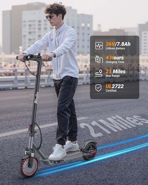 Electric Scooter | 350W-500W Motor, 9-22 MPH Speed, 10-41 Miles Range, Dual Suspension & Braking