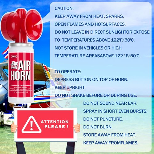 Fingig Air Horn - Loud Mini Safety Horn for Sports Events | 1.4oz Compressed Air - Red