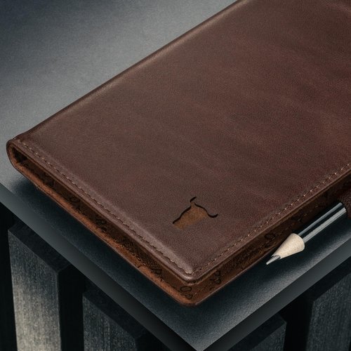 TORRO Regular Golf Scorecard Holder – Genuine Leather Golf Score Card Wallet with Card Slot and Pencil Loop (Dark Brown)