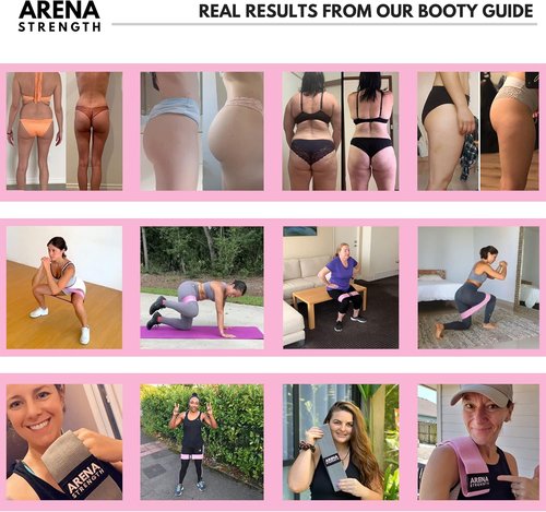 Arena Strength Fabric Booty Bands - Premium Fabric Resistance Bands for Legs & Butt | Includes Workout Guide & Carry Case