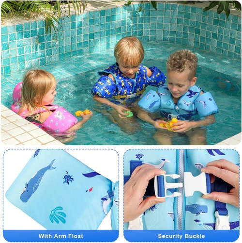 DOOHALO Toddler Swim Vest | Kids Swimming Training Aid for Ages 1-8 | Fits 20-46 lbs