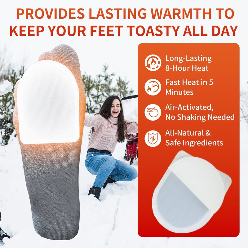 IFORY Toe Warmers - Long Lasting, Odorless, Air Activated Self-Adhesive Foot Warmer- Up to 8 Hours of Heat - 40 Pairs Feet Warmers- Ultra-Thin Disposable