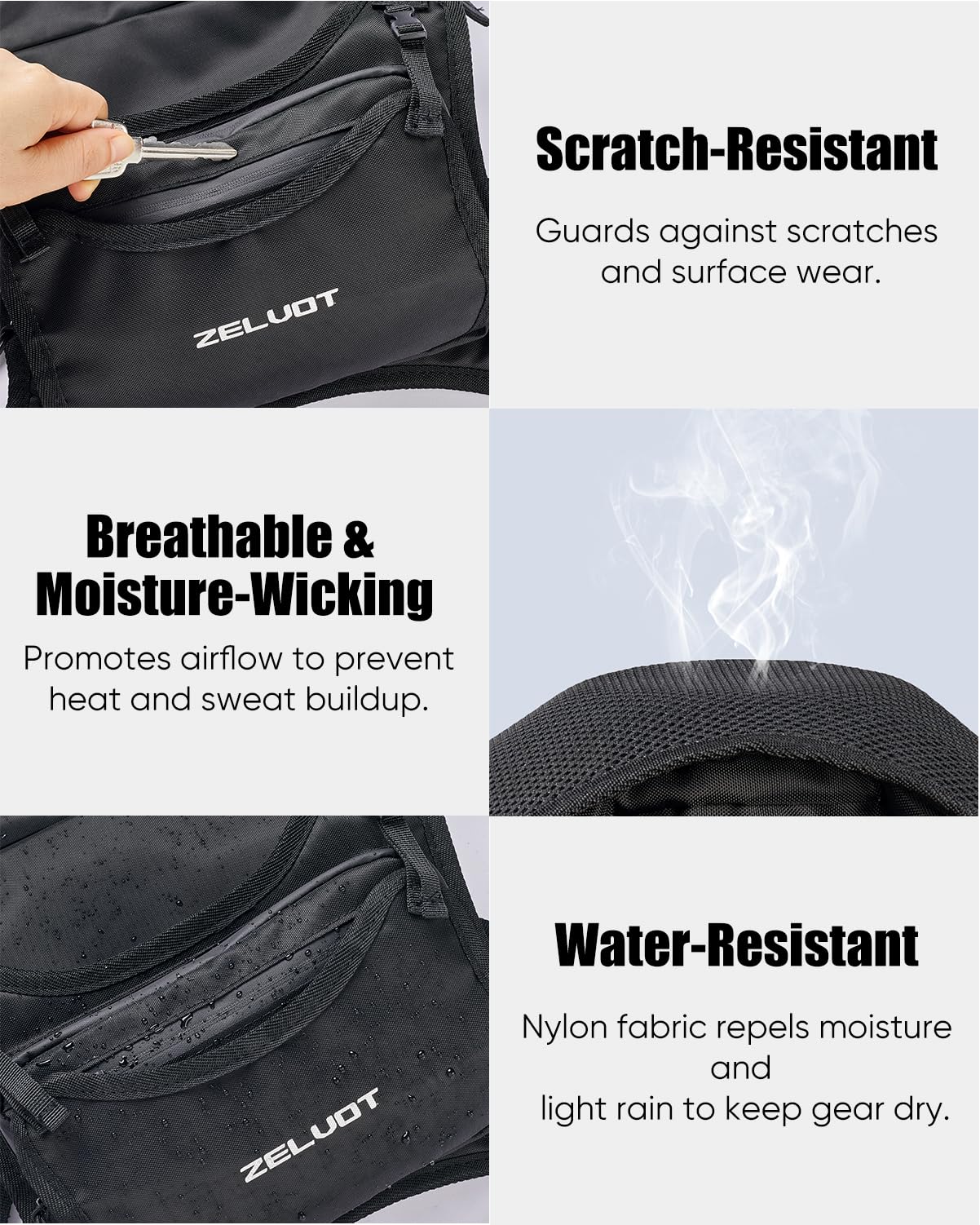 Zelvot Running Vest with 350ml Soft Flask, Lightweight Adjustable Chest Pack with 4 Pockets, Reflective Chest Bag for Women Men for Trail Running, Hiking, Cycling, Marathon (Black, M/L)