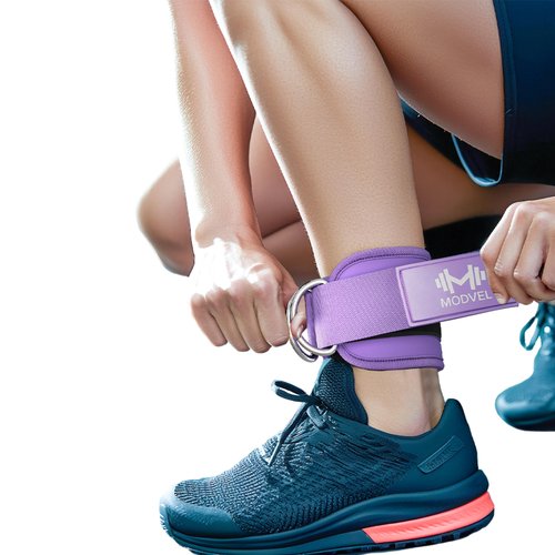 Modvel Ankle Strap (Single) for Cable Machine – Adjustable & Comfortable Gym Accessory for Strength Training, Weightlifting, and Injury Recovery – Durable Padded Support for Men & Women (Lavender)