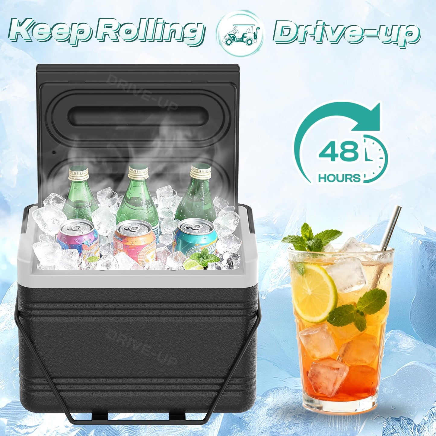 DRIVE UP Golf Cart Cooler, Golf Cart Cooler with Mounting Bracket Fits Club Car DS EZGO TXT and Yamaha Star Golf Carts