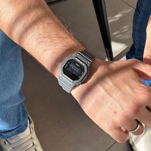 Casio DW5610UU-8 G-Shock Watch | Men's Classic Urban Utility Gray Resin Band Alarm Chronograph