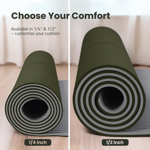 Gogokiwi Extra Wide Yoga Mat - Non-Slip Fitness & Exercise Mat with Alignment Marks | 72"L x 36"W