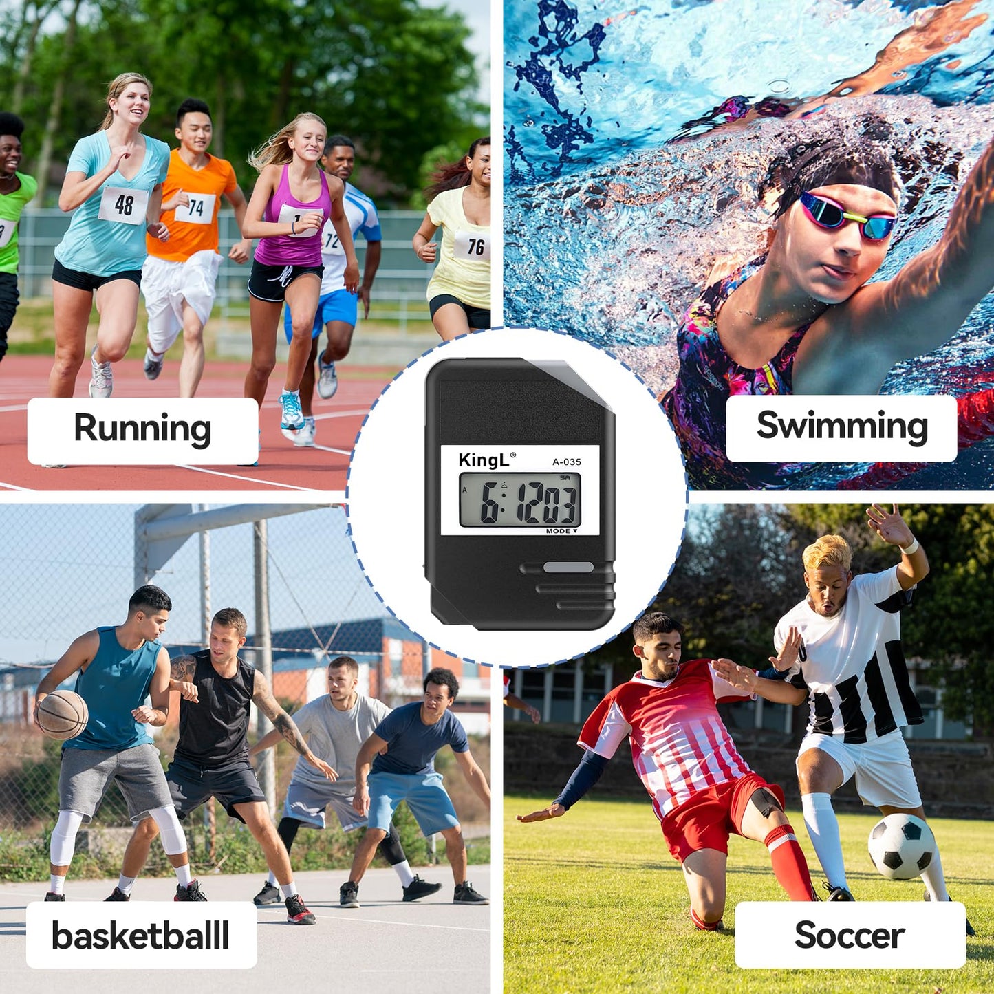 2 Pack Digital Stopwatch Timer with Large Display,Lap Split Mode, Waterproof Handheld Timer for Coaches, Teachers, Kids, Running, Swimming, Training(Black-2 Pack)