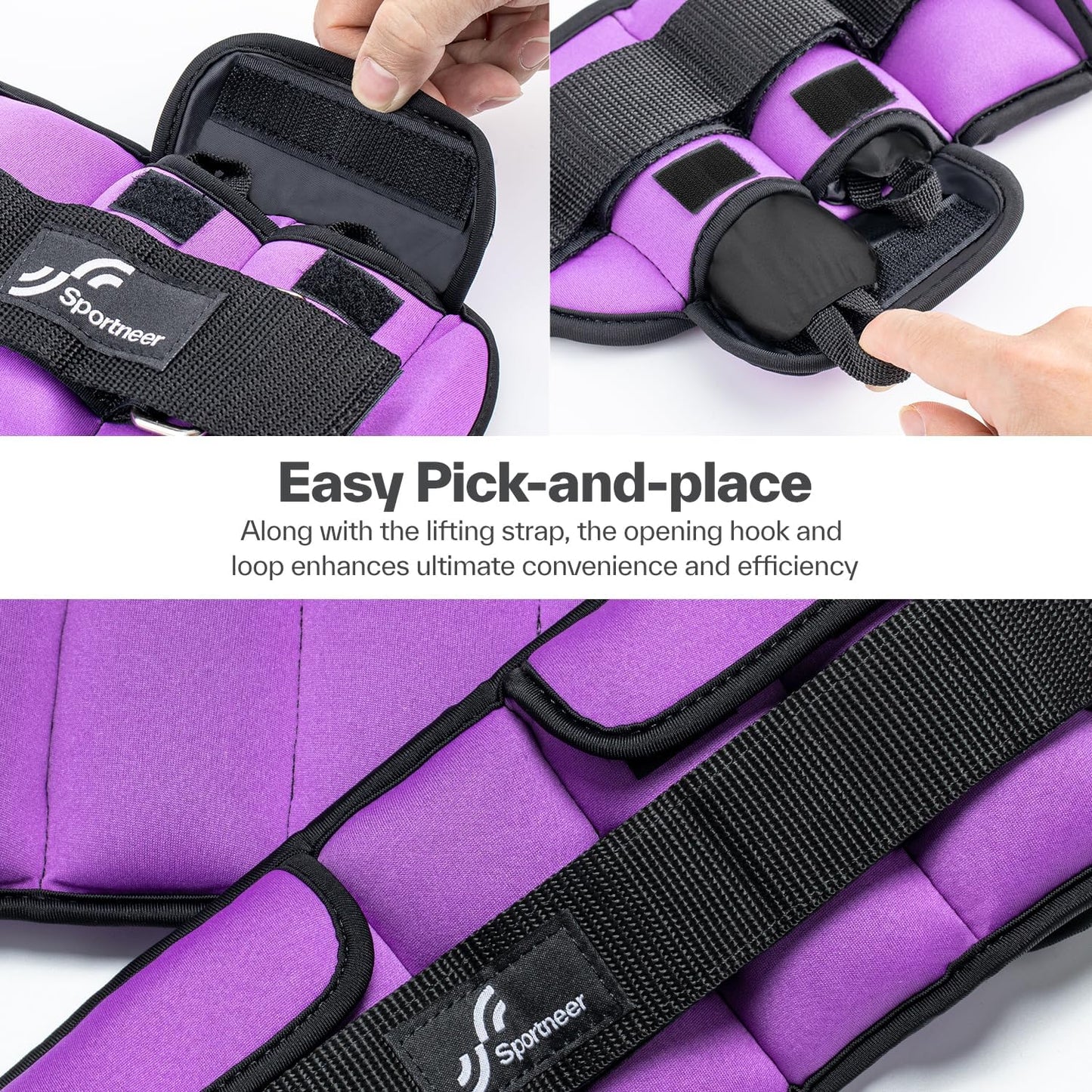 Sportneer Adjustable Ankle and Wrist Weights - Comfortable Fit for Walking, Running | 1-7 lbs / 1-10 lbs Set