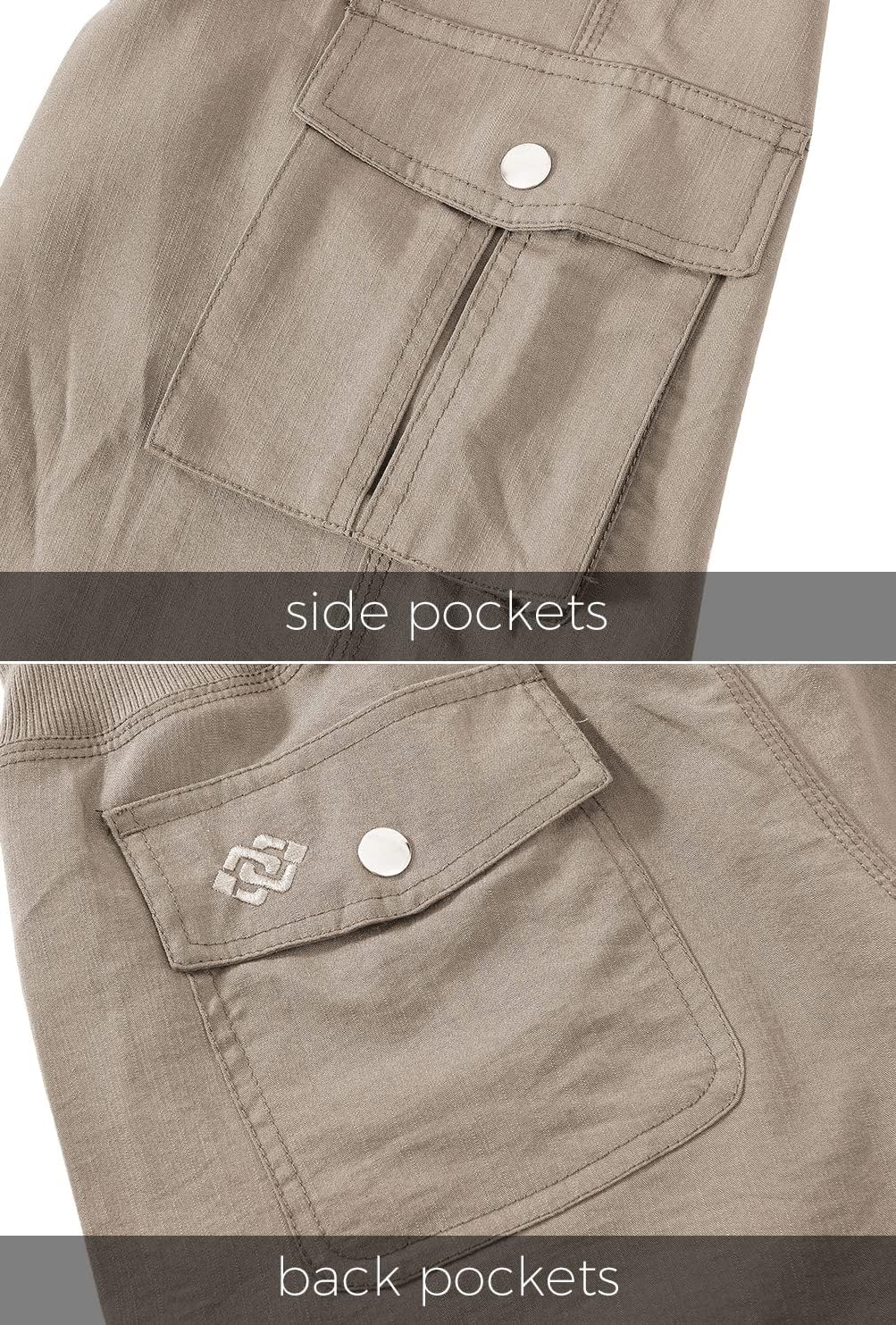 MoFiz Women's Capris - Lightweight Casual Pants with Pockets | Dressy Baggy Cargo Style for Hiking