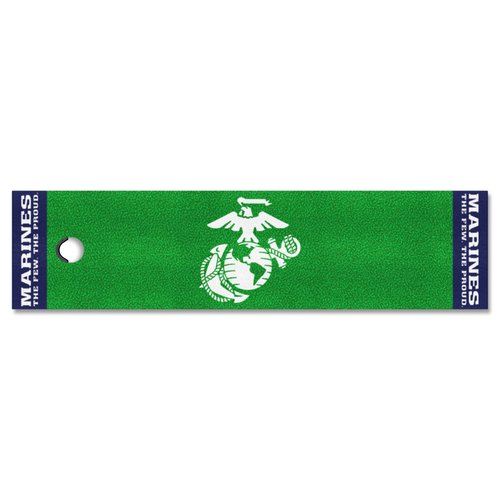 FANMATS 9576 U.S. Marines Putting Green Mat - 1.5ft. x 6ft. - Marines Alternate Logo