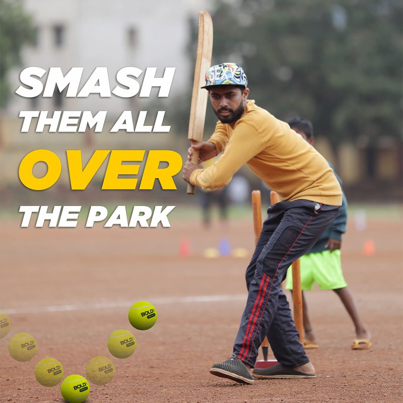 Boldfit Cricket Tennis Ball for Tournament & Street Match – Soft Lawn Cricket Ball for Practice, Training & Casual Play, Durable Tennis Cricket Balls for All Grounds