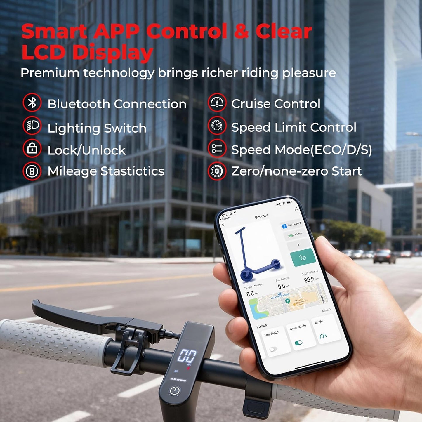 Qlaway Electric Scooter for Adults - 19 MPH Speed, 350W Motor, 15-22 Miles Range | 265 LBS Capacity