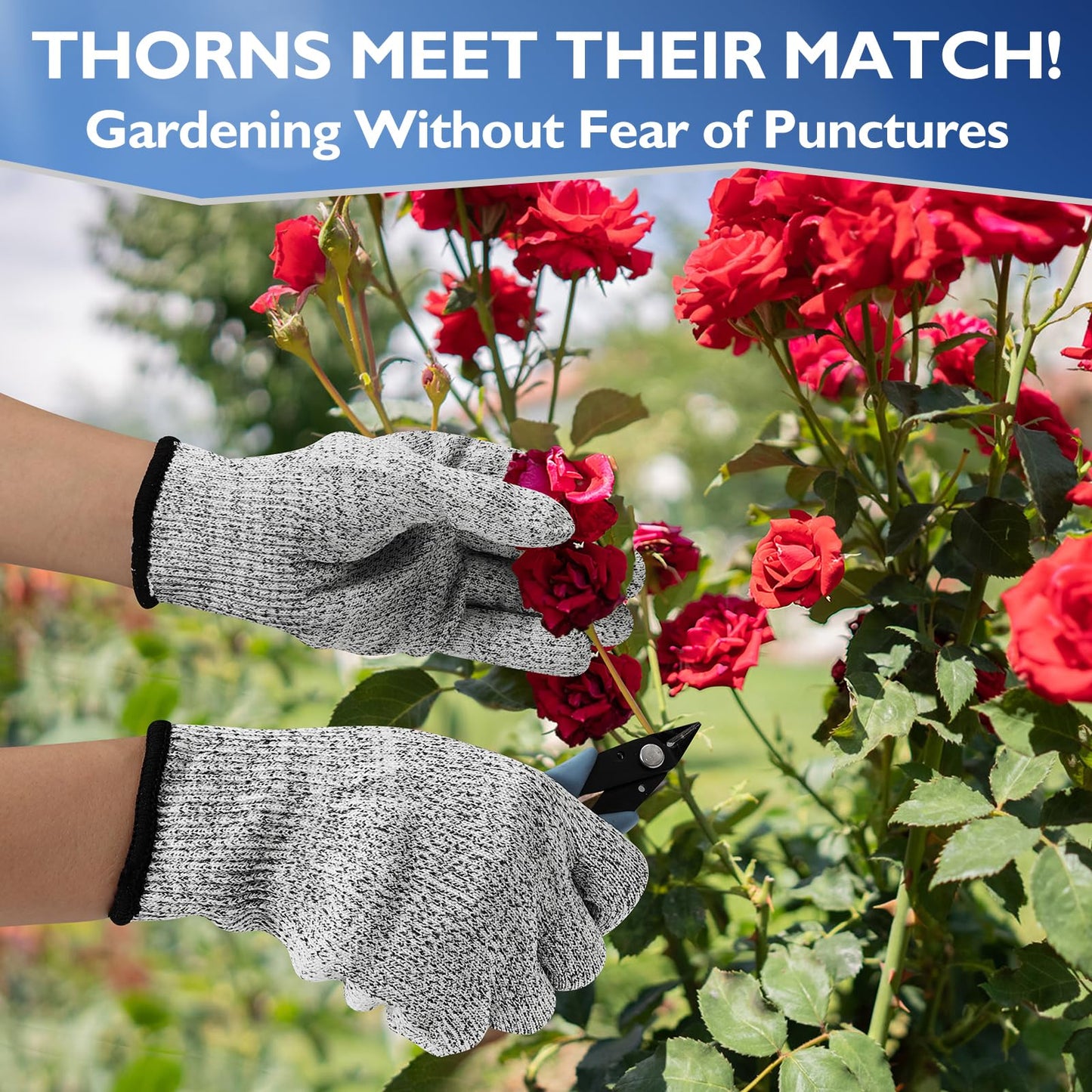 CAISIDIONG 2 Pairs Cut Resistant Gloves Level 5 Food Grade,Size L, Machine Washable, Ambidextrous Safety Gloves for Oyster Shucking, Mandolin Slicing, Butcher Meat Cutting,Suitable for men and women