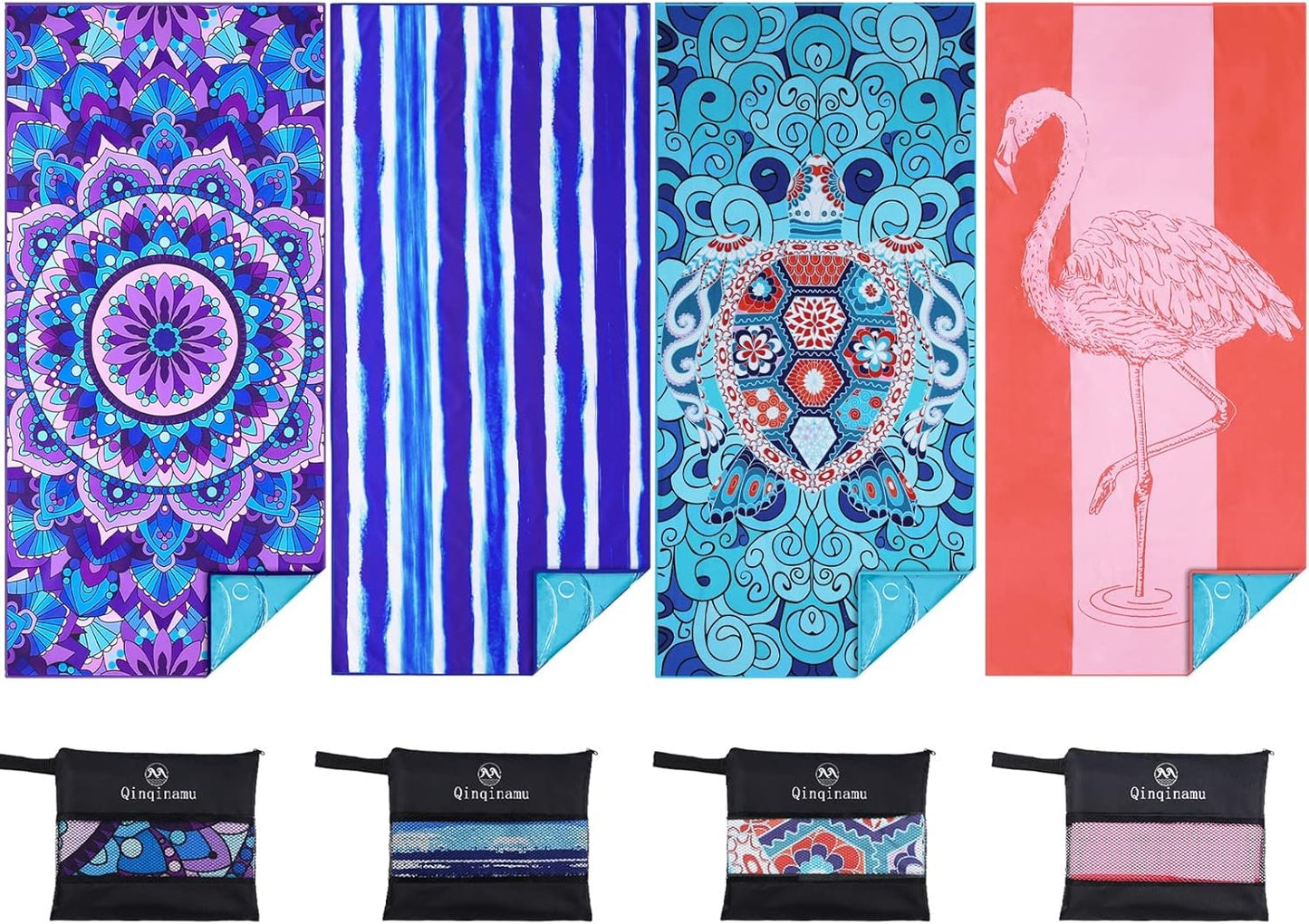 Skiennix Microfiber Beach Towels - Oversized, Lightweight, Sand-Free | 71"x32" for Travel & Yoga