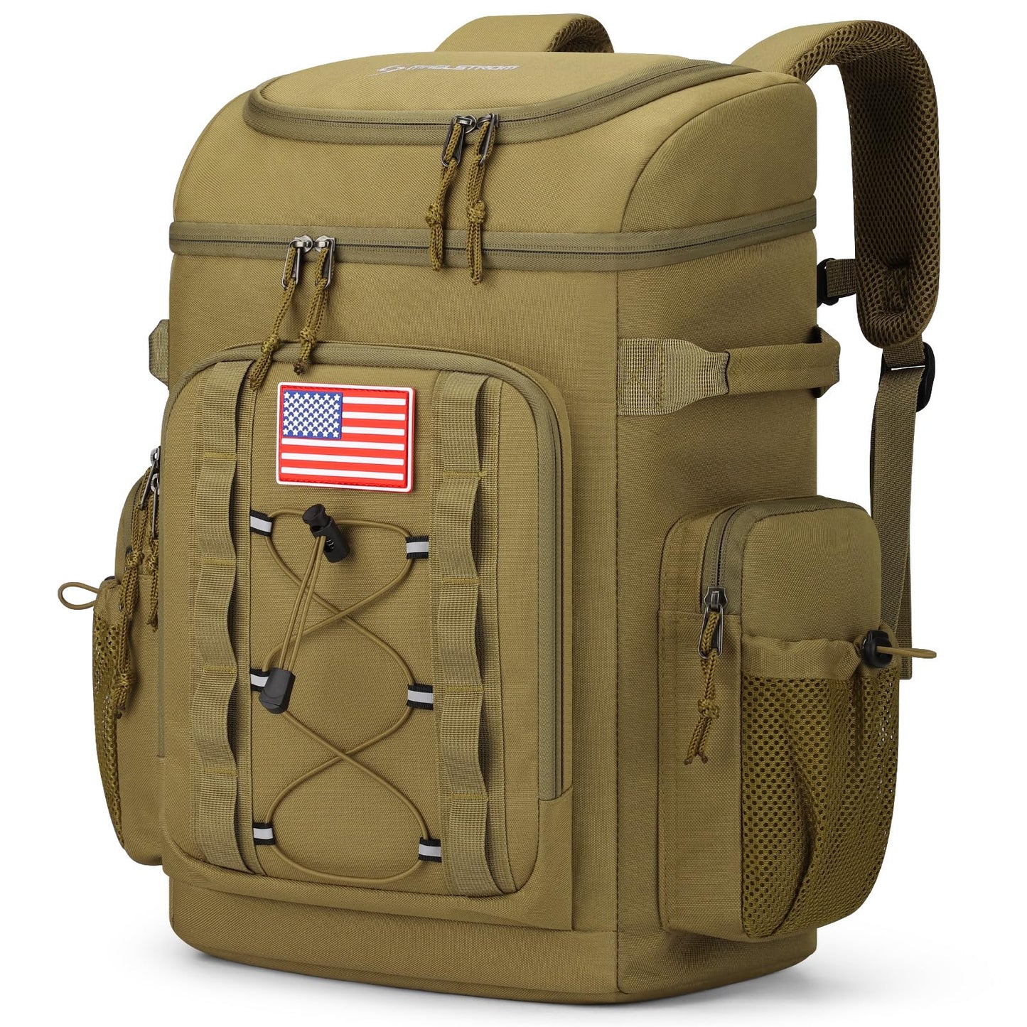 Maelstrom Backpack Cooler,Soft Lightweight Leakproof Tactical Cooler Backpack,35 Can Insulated Cooler Bag,Keeps 35 Cans Hot/Cold for Up to 16 Hours,Waterproof Lunch Bag for Men Women-Khaki
