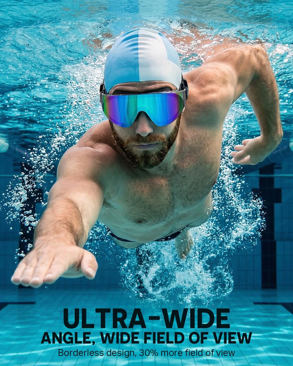 Zoomsnail Swim Goggles - Rimless Wide View Design | Anti-Fog UV Protection | 2 Pack for Adults