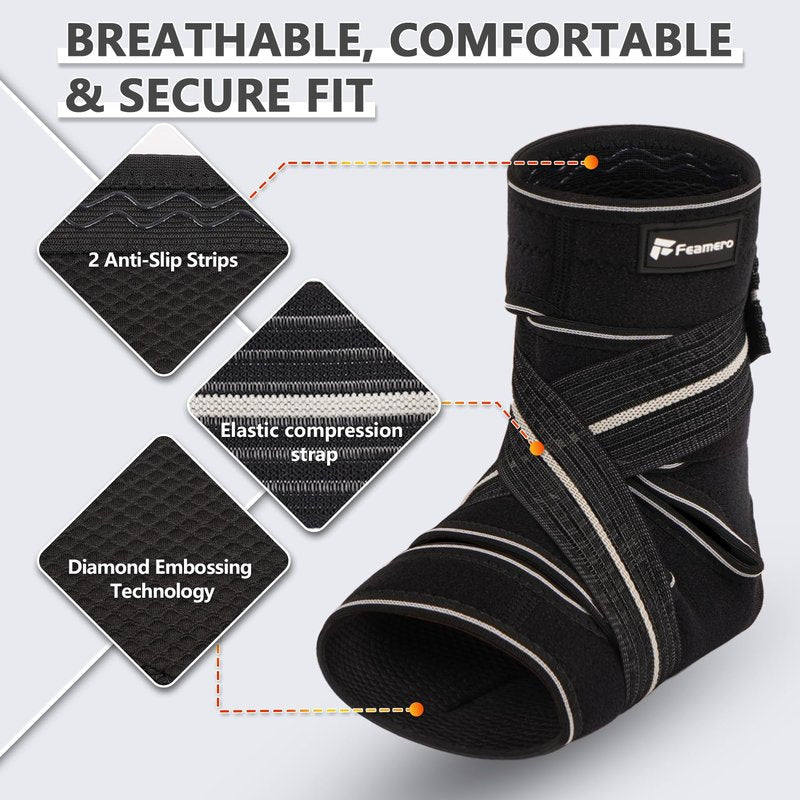 Plus Size Foot Compression Wrap with Elastic Straps for Swollen Feet & Ankles, Ankle Brace for Sprains, Lymphedema, Edema, Diabetic Care & Circulation Relief for Women and Men (4XL/5XL/6XL, 1 Pcs)