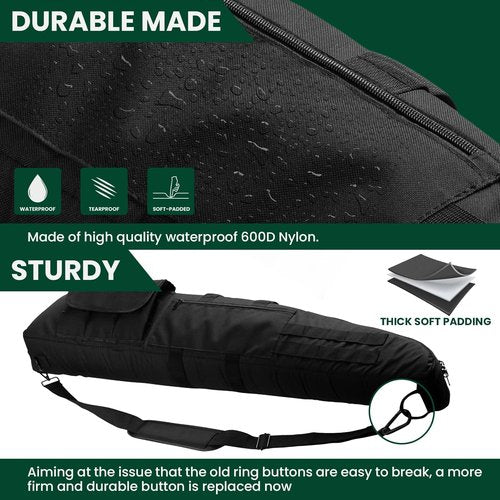 HUNTSEN Soft Double Rifle Case - Padded Long Gun Bag with Adjustable Sling & Dual Lockable Zippers | 38" to 52" Sizes