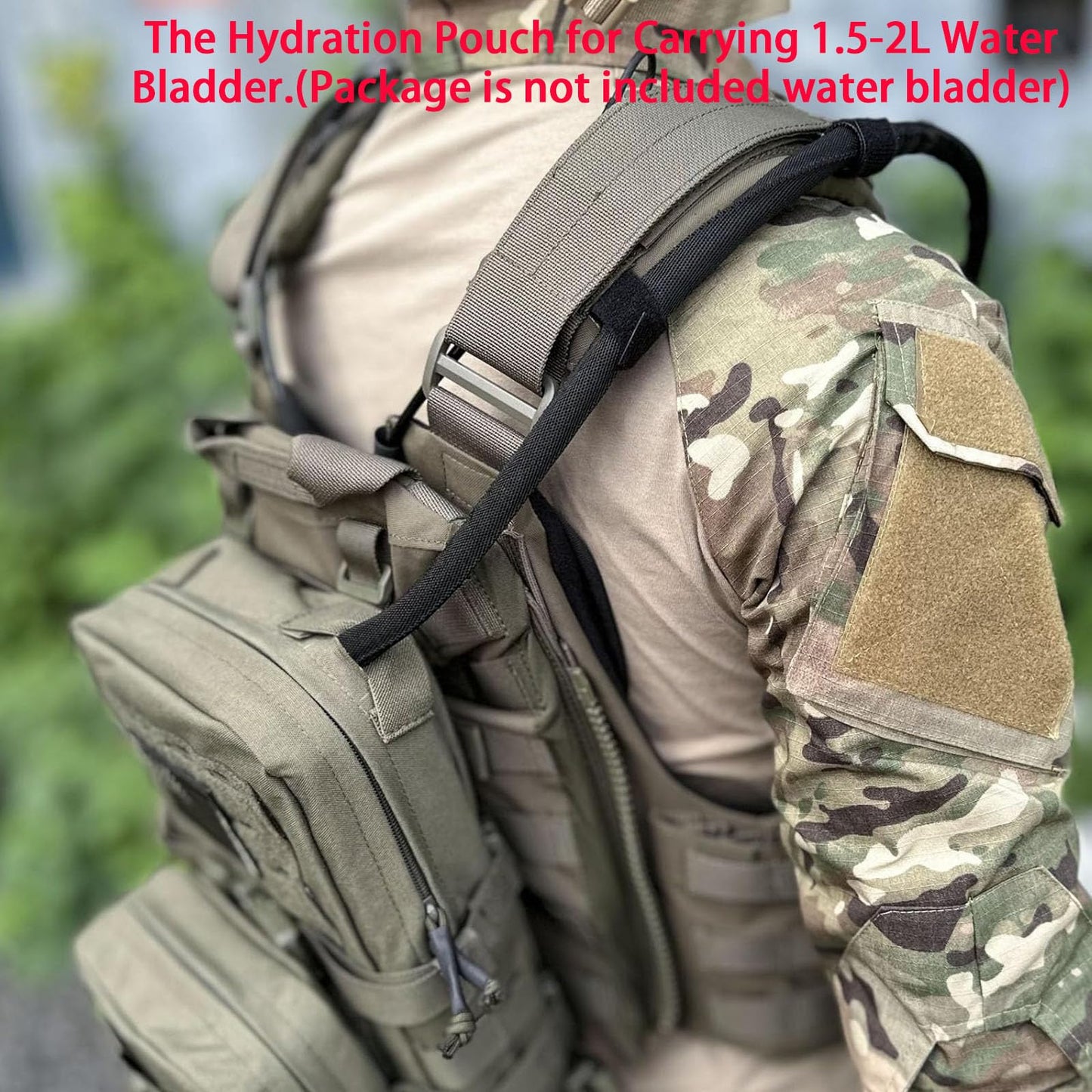 Tactical Mini Molle Hydration Pack,Molle Hydration Carrier with IFAK Pouch&US Flag&Med Patch,Hydropack for 2L Water Bladder (Ranger Green)