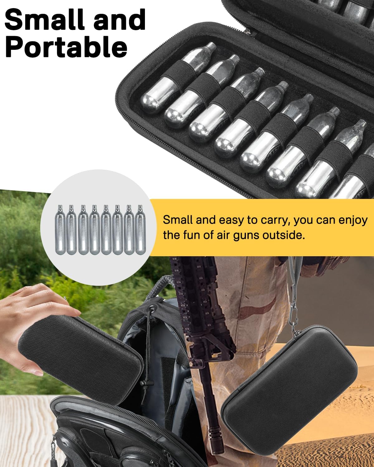 RAIACE CO2 Cartridges Storage Case - Compatible with Crosman & Umarex | Holds 12g & 8g Cartridges