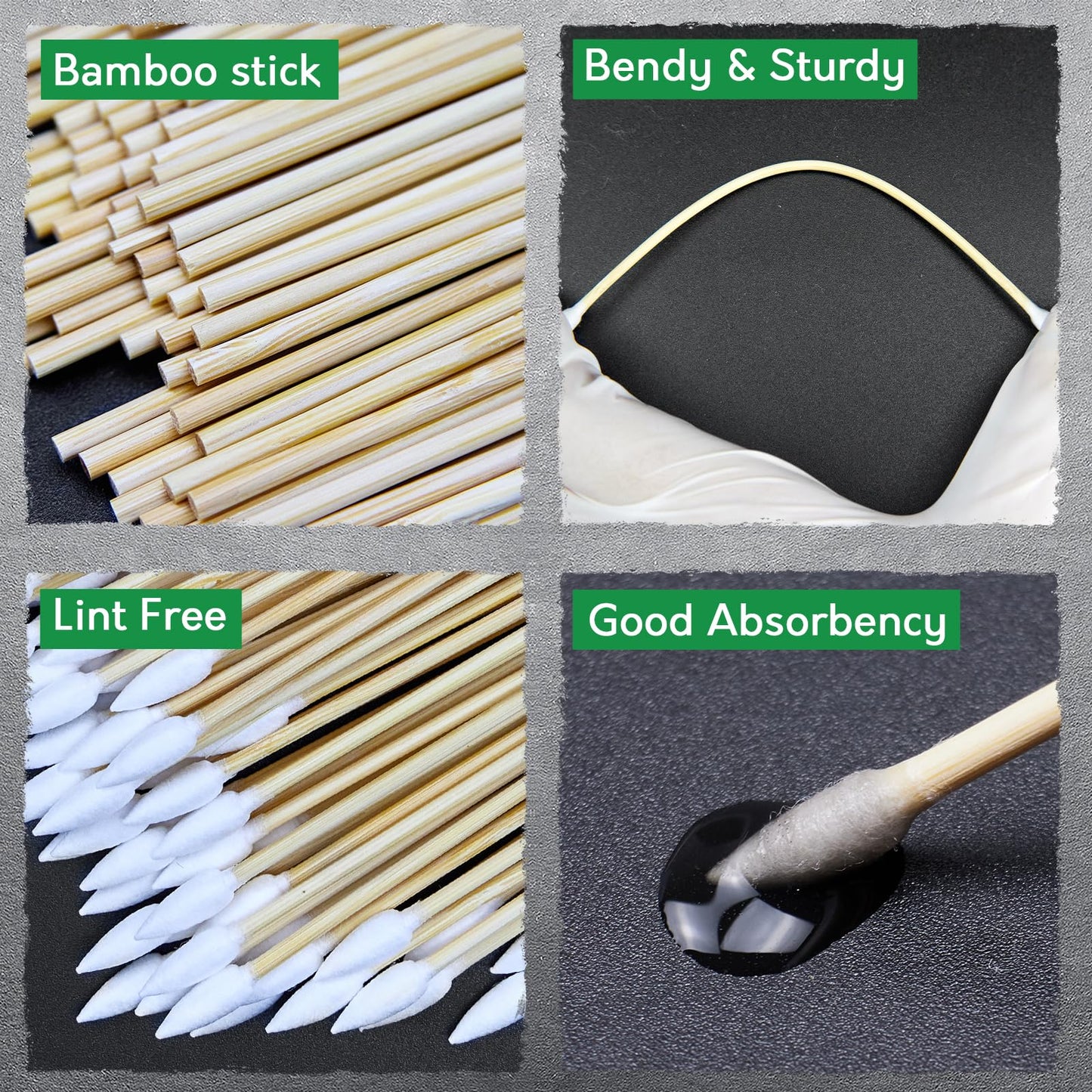 Gun Cleaning Kit - Gun Cleaning Patches and Cotton Swabs in Storage Box, 6" Long Cotton Swab & 2" Lint Free Pad - Highly Absorbent, Essential Supplies for Barrel and Bore Care