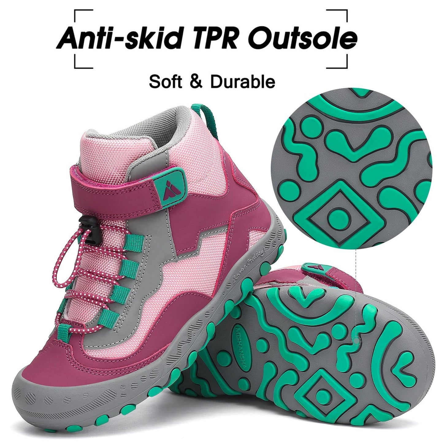 Mishansha Kids Hiking Boots Boys Girls Hiking Shoes Purple 10 Toddler