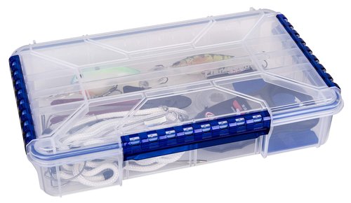 Flambeau Outdoors Waterproof Tuff Tainer - Fishing Lure, Tackle, and Gear Storage Box, Ultimate Tuff Tainer Tackle Box Includes Zerust Anti-Rust Tab - WP5000 Series 14" Double Deep