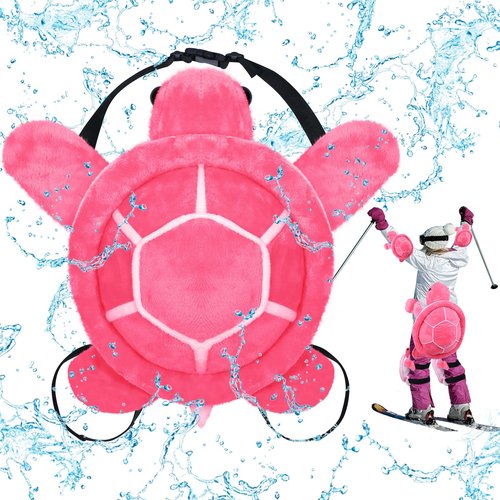Shappy Turtle Butt Pads for Snowboarding 28 Inch Cute Waterproof Hip Butt Pad Turtle Protective Gear for Skiing Padded Skating Pads Hip Protection for Kids Adults(Pink)
