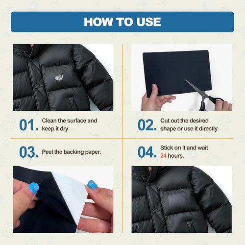 KING MOUNTAIN Self-Adhesive Nylon Fabric Repair Patch - Waterproof 9x11 Inch Kit for Jackets, Tents & More