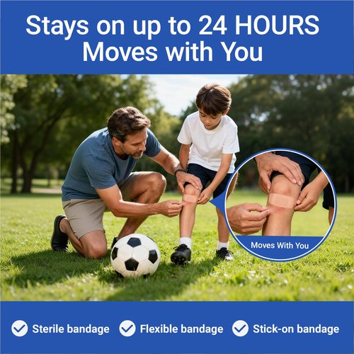 600 Pack Large Adhesive Fabric Bandages,2"x4" Flexible Wound Bandages,Breathable Strong Hold for First Aid & Wound Care