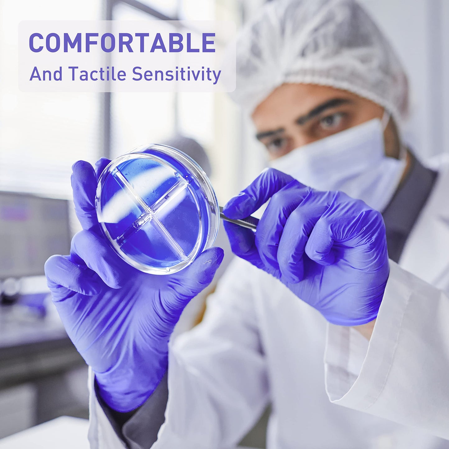 PElPU Nitrile Gloves,Disposable cleaning,(Medium, 1000-Count) Powder Free, Latex Free,Ultra-Strong,Food Handling Use, Single Use, Non-SterileProtective Gloves