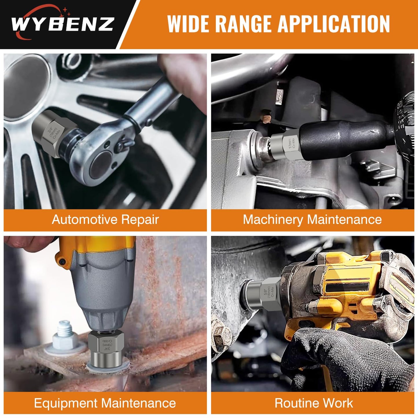 15 PCS Bolt Extractor Set, 3/8" Drive Impact Bolt & Lug Nut Remover Socket Tool Kit, Stripped Bolt Extractor Socket Set For Broken,Damaged, Frozen, Studs, Rusted, Rounded-Off Bolts, Nuts & Screws