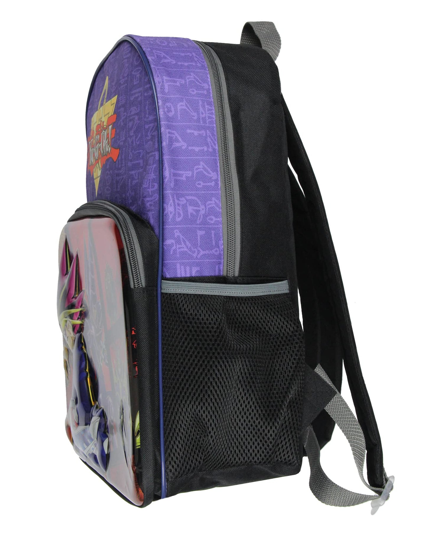 Bioworld Yu-Gi-Oh! 16" Molded Backpack Battle Ready Yugi Dark Magician Black Luster Soldier Character Travel Backpack