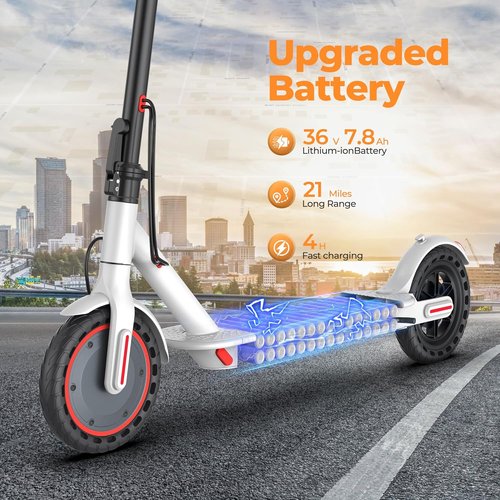 MAXSHOT Electric Scooter - High-Speed Folding E-Scooter with Dual Suspension | 350W Motor, 21-28 Miles Range, 8.5/10/14" Tires