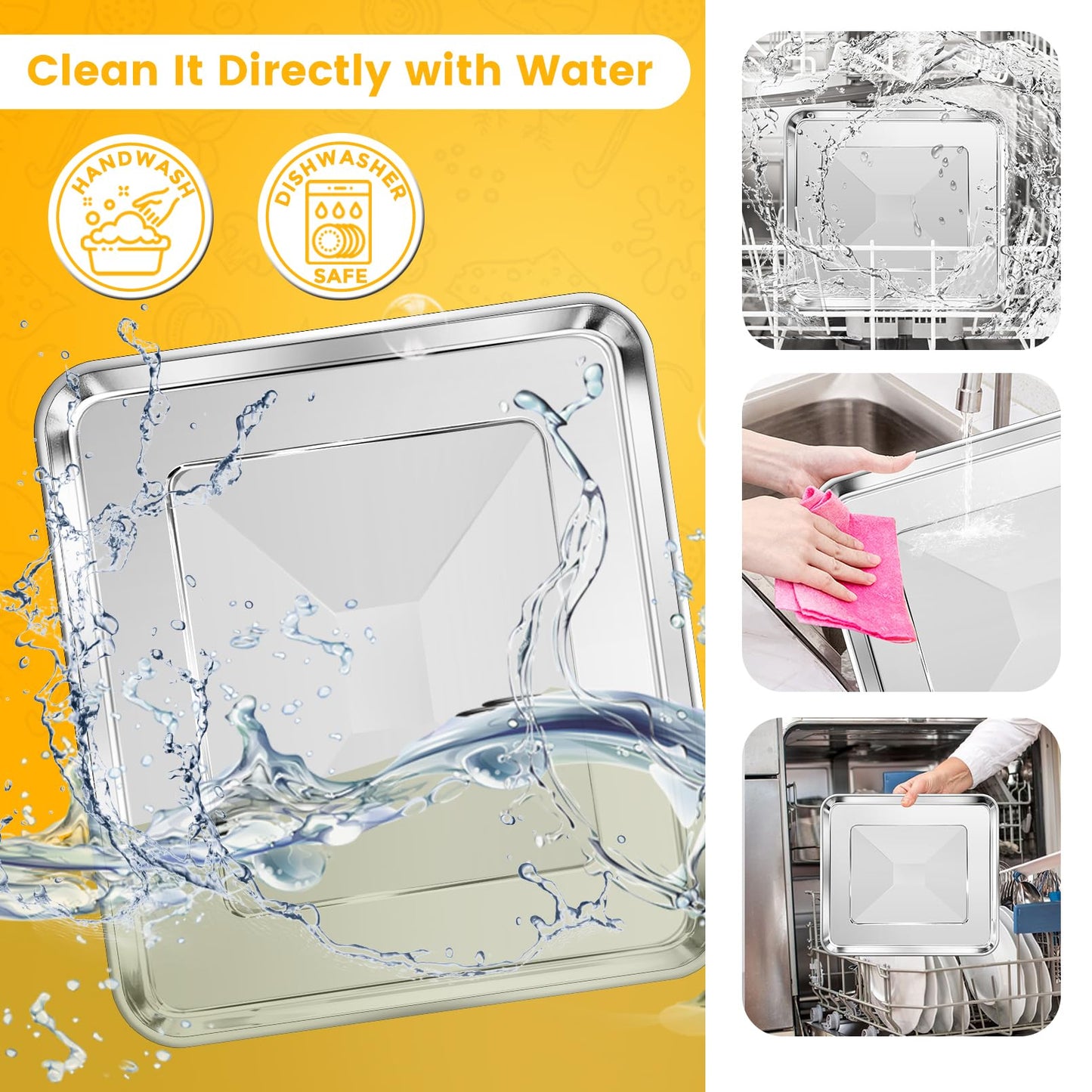 Air Fryer Replacement parts for Cuisinart TOA-60 TOA-65 TOA-70 Toaster Convection Oven, 12 * 11'' Tray Replacement Steel Pan Toaster Oven Accessories Parts