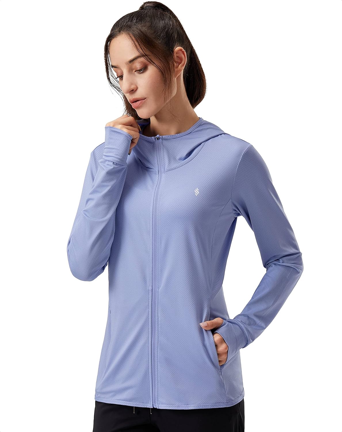 Soothfeel Women's Lightweight UPF 50+ Sun Protection Hoodie Jacket - Ideal for Hiking & Outdoor Activities