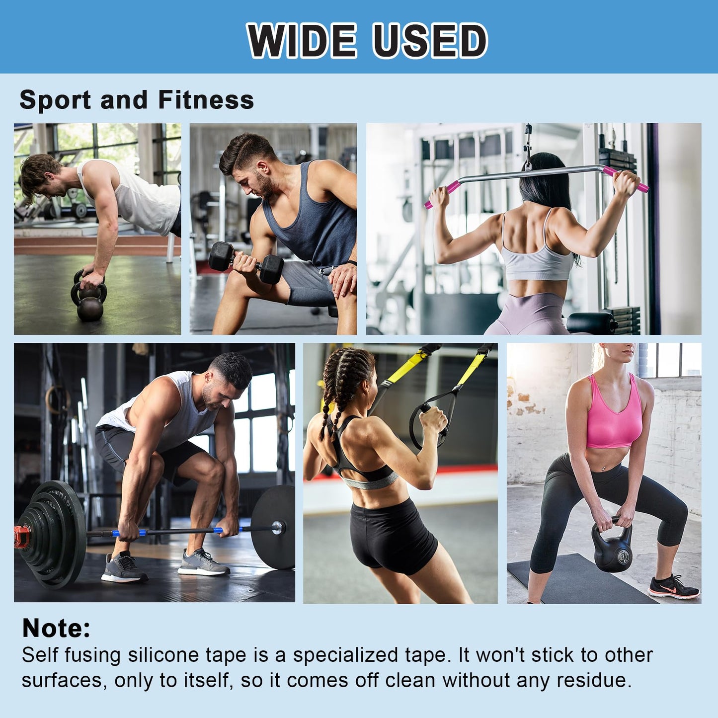 VITEAM Grip Tape Silicone Rubber Grip Tape Fusion Water-Resistan Tape for Handle，Pull Up Bar, Barbells, Dumbbells, Lacrosse, Sport Equipments and Tools Pink