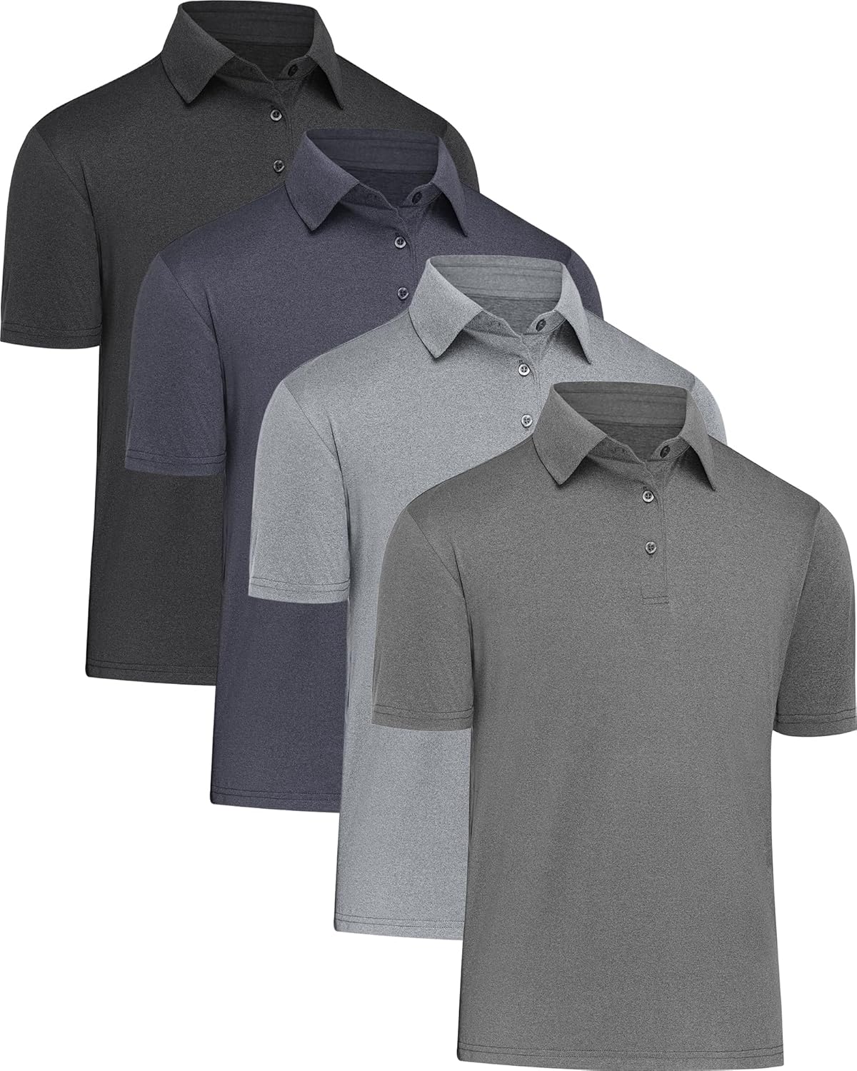 MLYENX Men's Polo Shirts - Quick-Dry, Moisture-Wicking Casual Golf Tees | 4/5 Pack, Short Sleeve