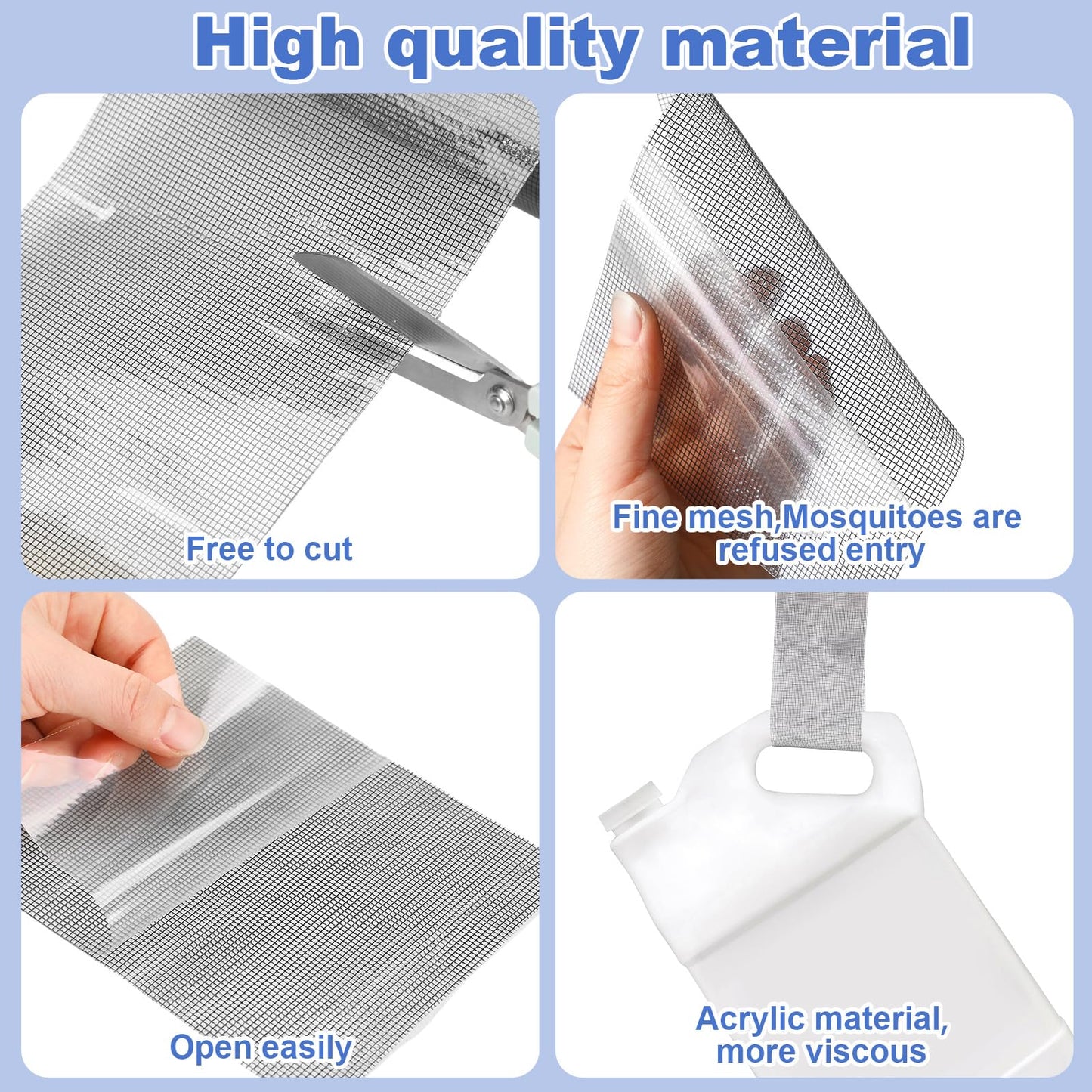 CroBlissful Extra Wide 5 inch x 20 ft Window Screen Tape Mesh Repair Strong Adhesive Waterproof Fiberglass Screen Repair Kit Patch for Window Door Tears Holes(Black)