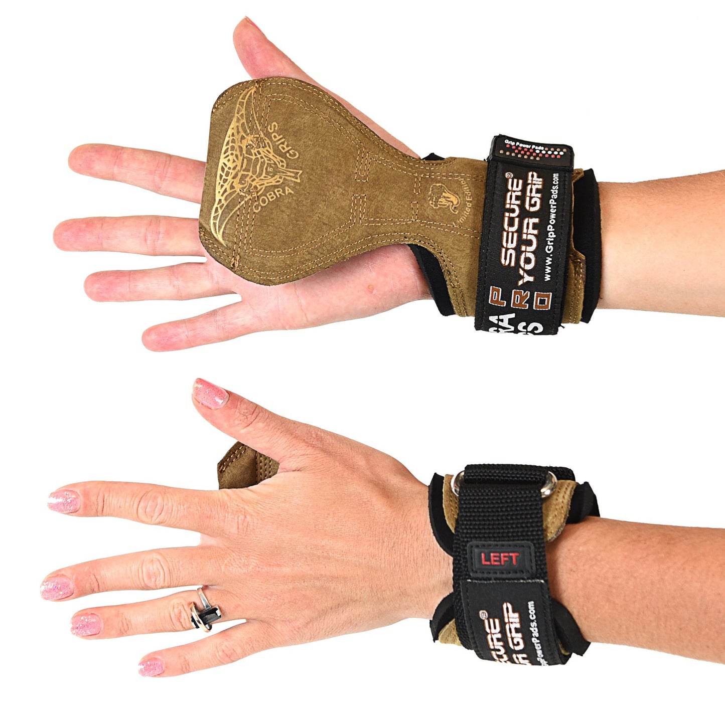 Cobra Grips FIT Leather Weight Lifting Gloves Heavy Duty Straps, Alternative to Power Lifting Hooks, Power Lifting For Deadlifts With Built in Adjustable Neoprene
