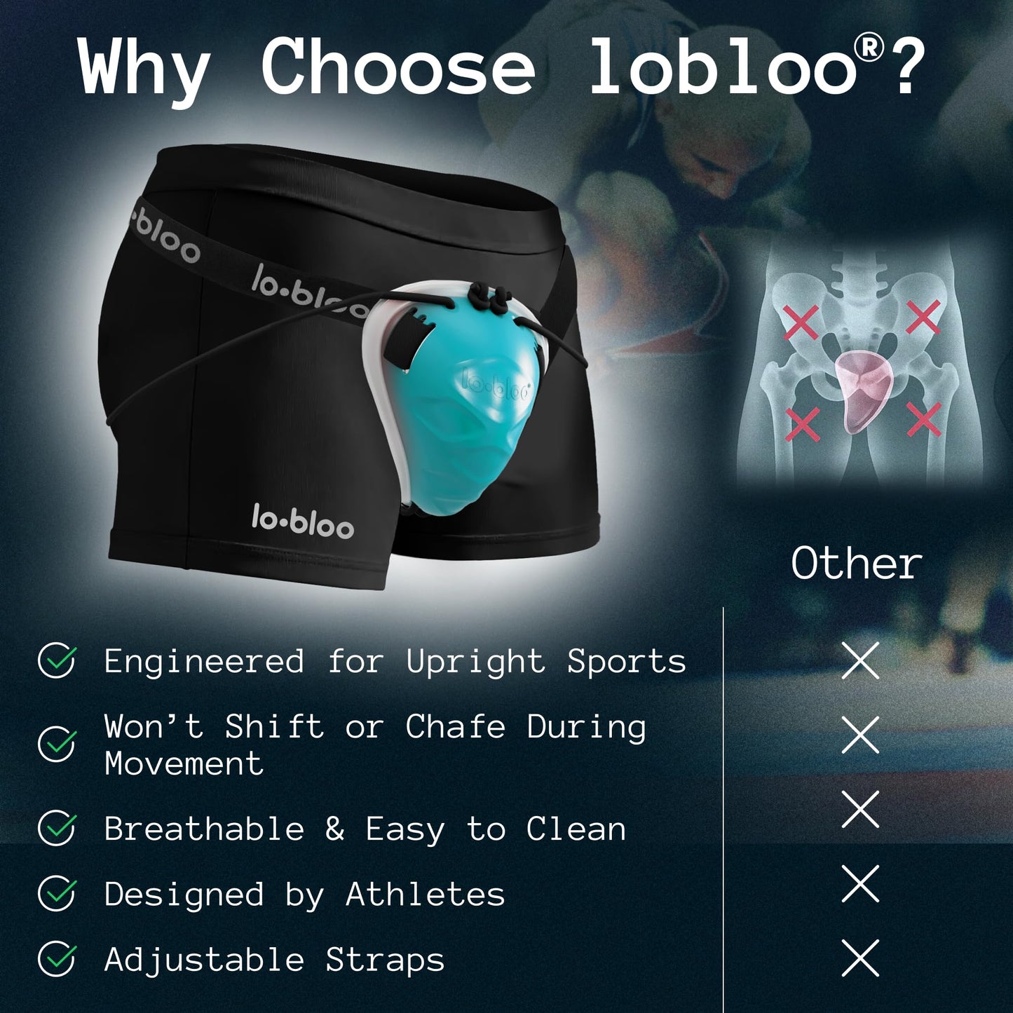 lobloo Aerofit Athletic Cup – Advanced Performance Protection for MMA, Muay Thai, Ball Sports, Running & Ice Hockey | Engineered Lock Fit, Lightweight Freedom | Made in Sweden. Teen Size 13-15yrs