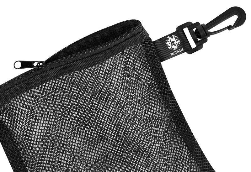 Mesh Zipper Bag with Clip - For Trekking Outdoor Sailing - Set of 4 (Black, 6 x 8 inch)