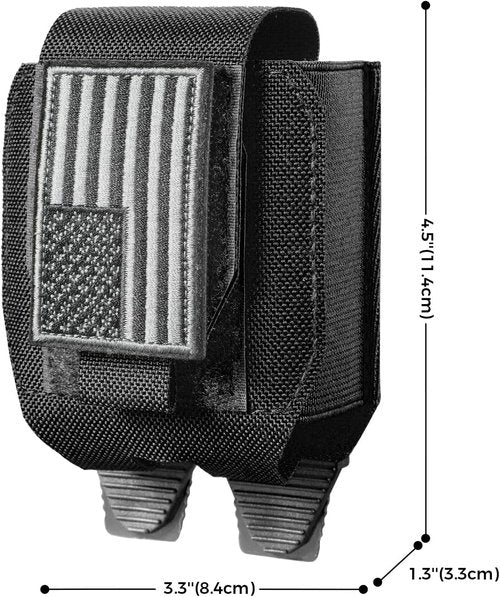 ASP Molle Handcuff Pouch - Tactical Holster with USA Flag Patch for Duty Belt & Vest
